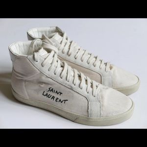 Saint Laurent suede leather high top shoes